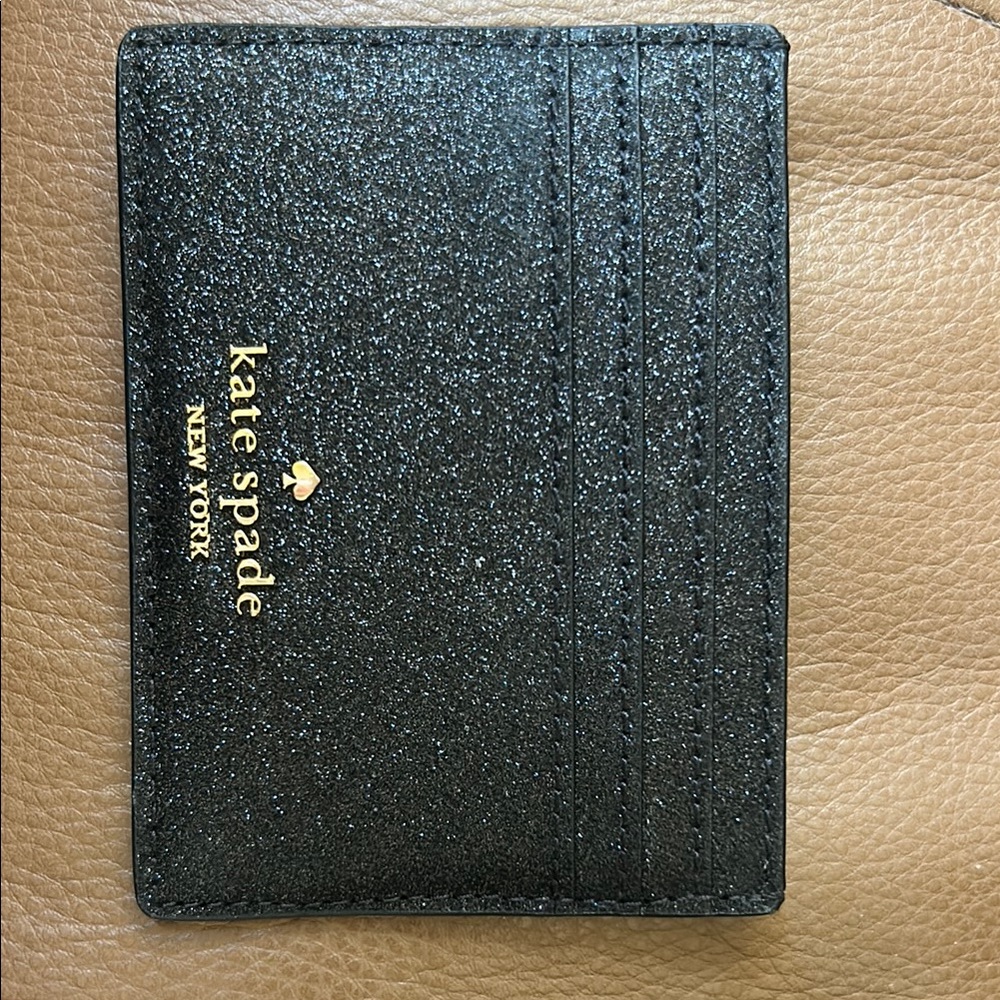 Kate Spade Black Glitter Card Holder